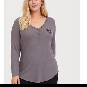 Torrid Skull Waffle Knit Longsleeve Tee